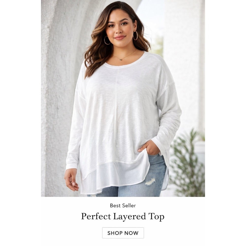 Lane Bryant Round Neck Long Sleeve Tee Shirt Women's Size 18/20 NWT Classic